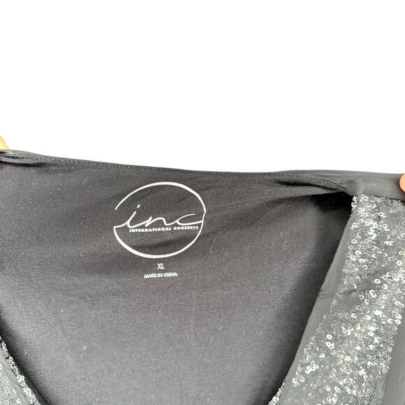 INC International Concepts Black Silver Sequin Sleeveless Blouse Women's Size XL - Picture 7 of 7